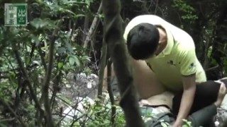 Watching Chinese Couple Fuck in The Woods.